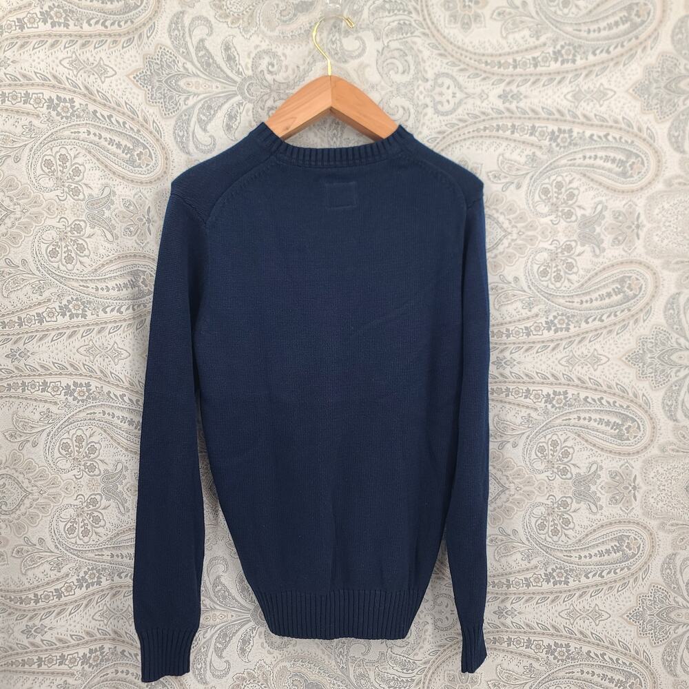 Fisherman Nautical St Johns Bay blue men's sweater size S Minimalist - Picture 3 of 8
